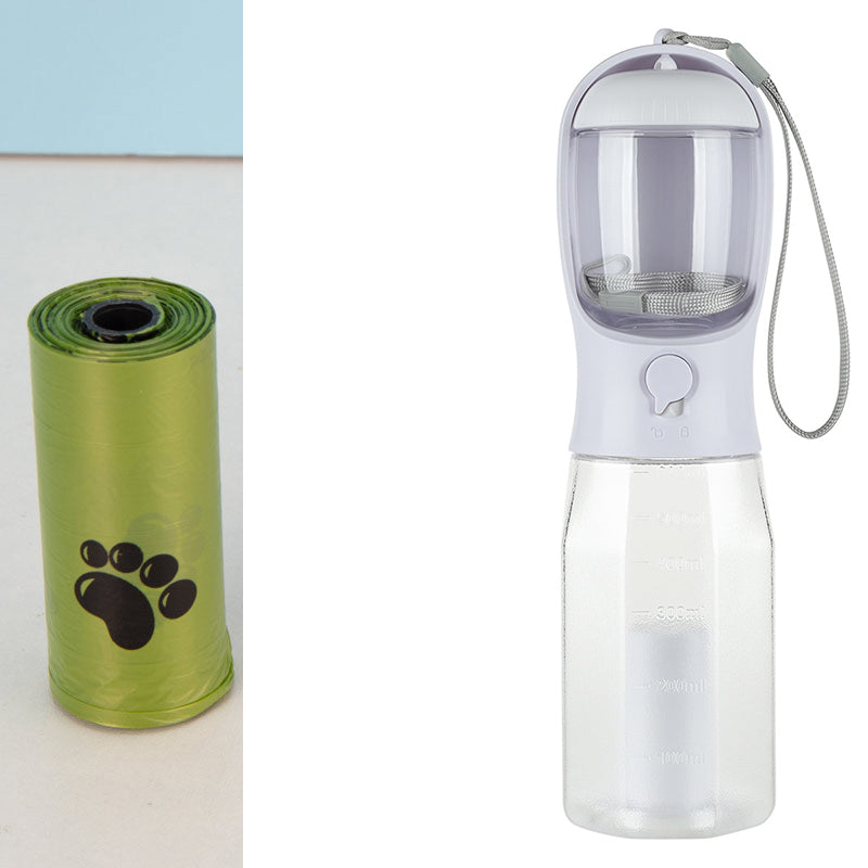 3 In 1 Portable Dog Water Bottle, Poop bags & food