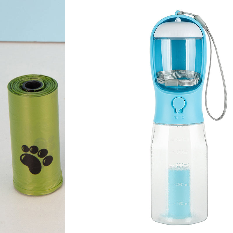 3 In 1 Portable Dog Water Bottle, Poop bags & food