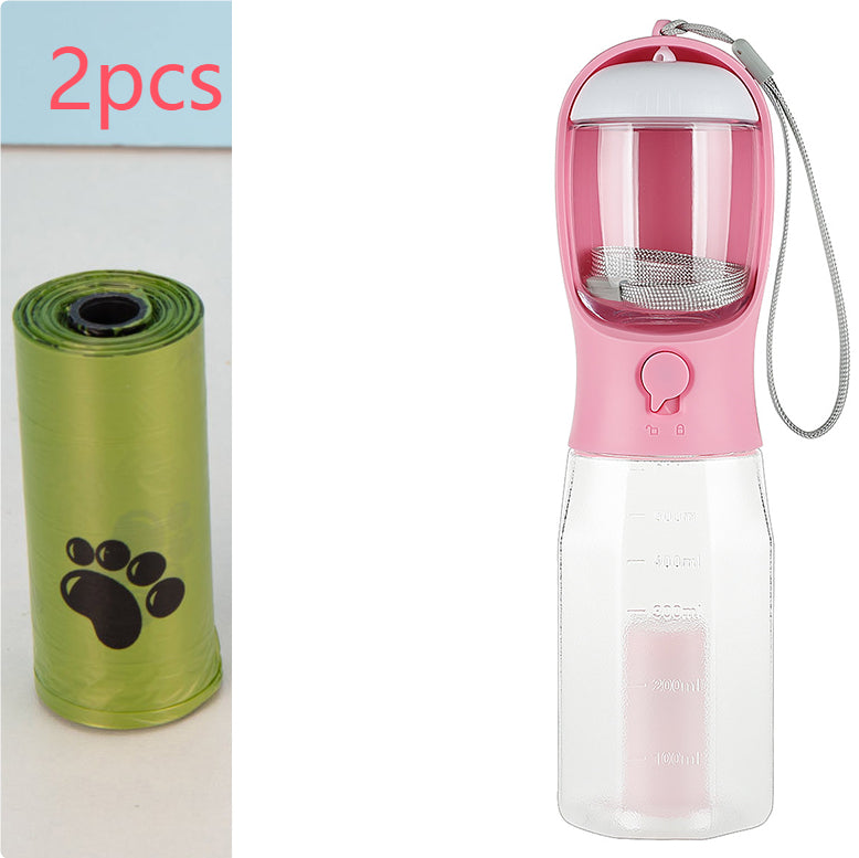 3 In 1 Portable Dog Water Bottle, Poop bags & food