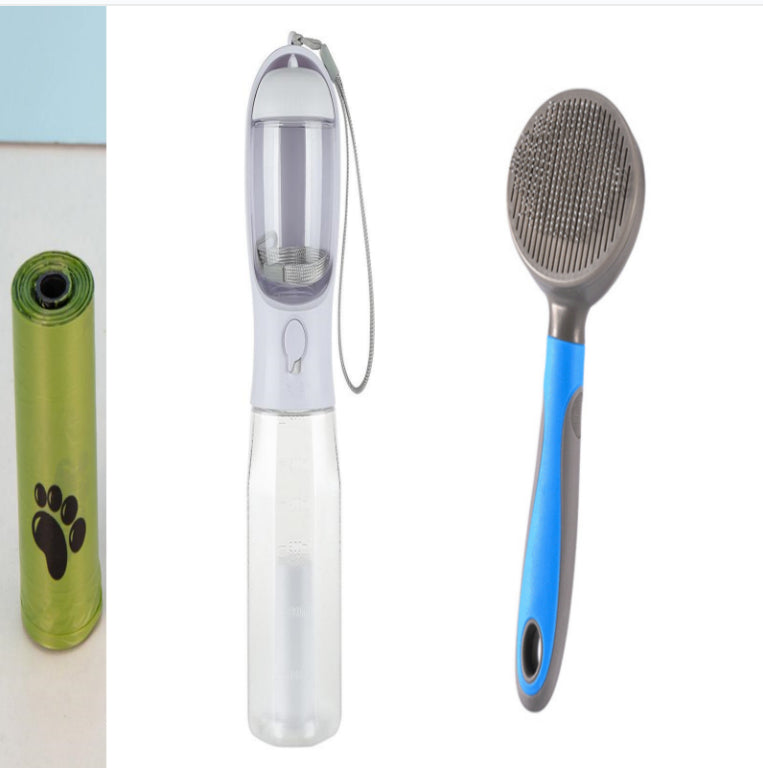 3 In 1 Portable Dog Water Bottle, Poop bags & food