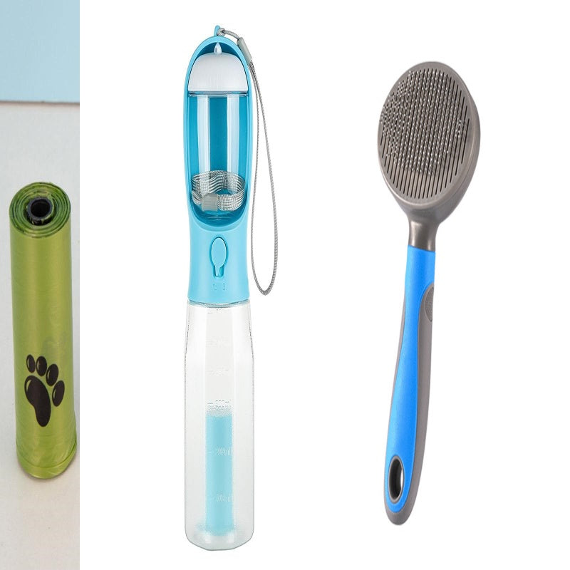 3 In 1 Portable Dog Water Bottle, Poop bags & food